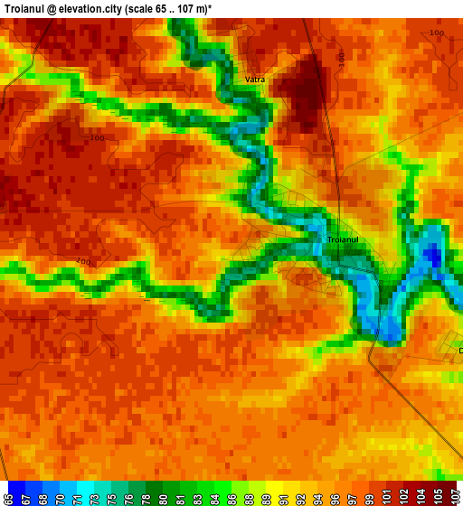 Troianul elevation map