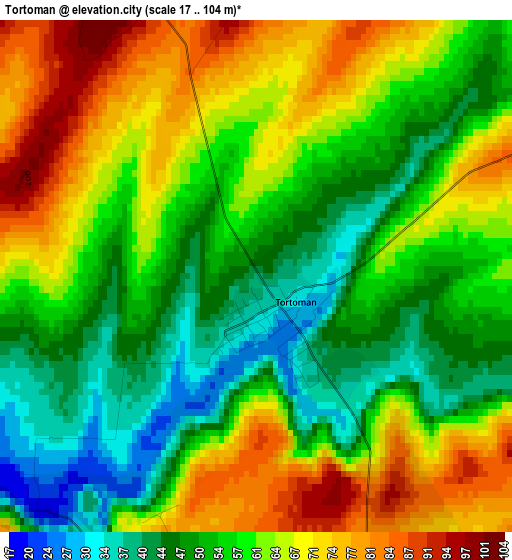 Tortoman elevation map