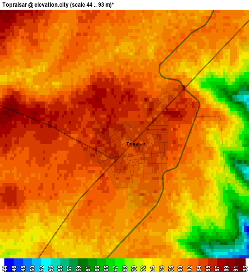 Topraisar elevation map