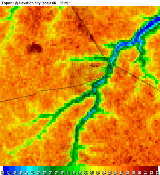 Toporu elevation map