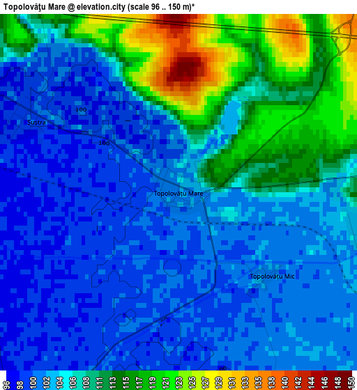 Topolovăţu Mare elevation map