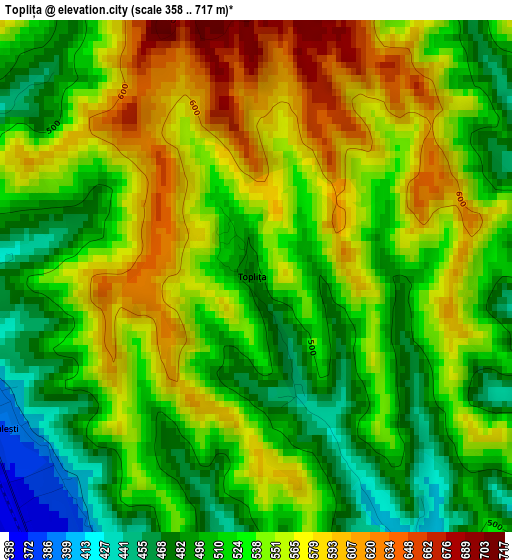 Toplița elevation map