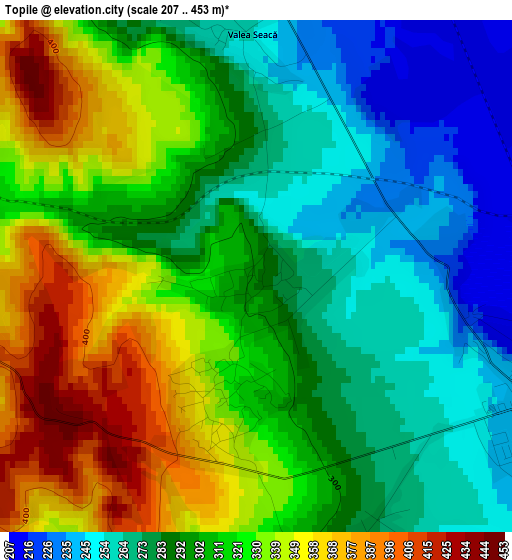 Topile elevation map