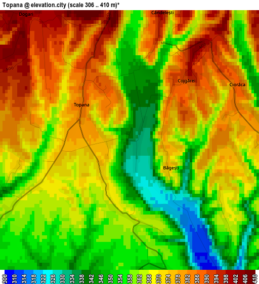 Topana elevation map