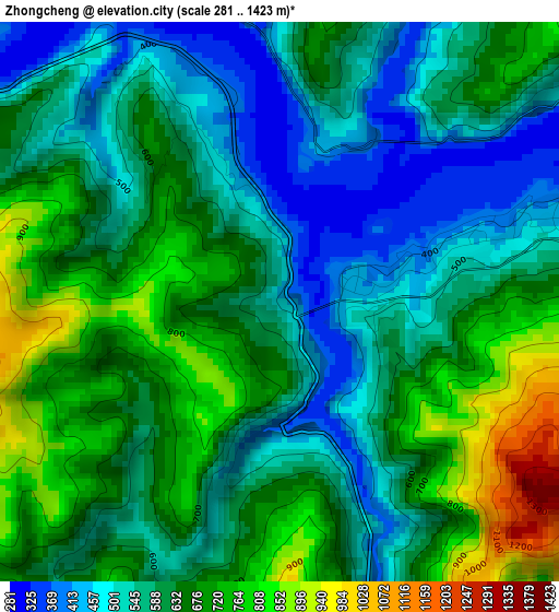 Zhongcheng elevation map