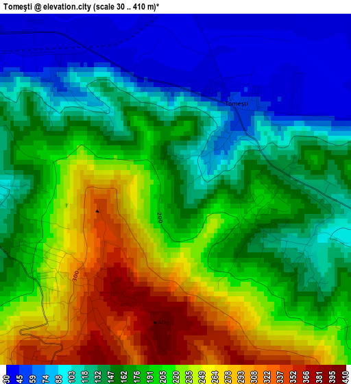 Tomeşti elevation map