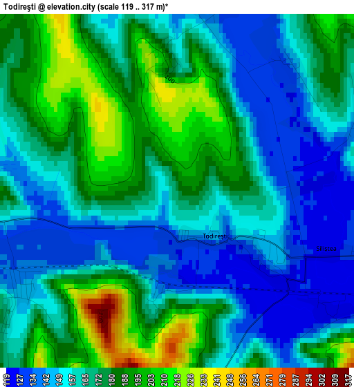 Todireşti elevation map