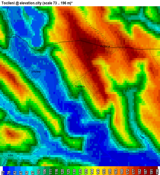 Tocileni elevation map