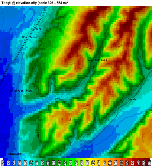 Titeşti elevation map