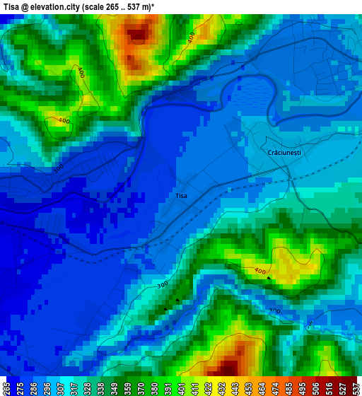 Tisa elevation map