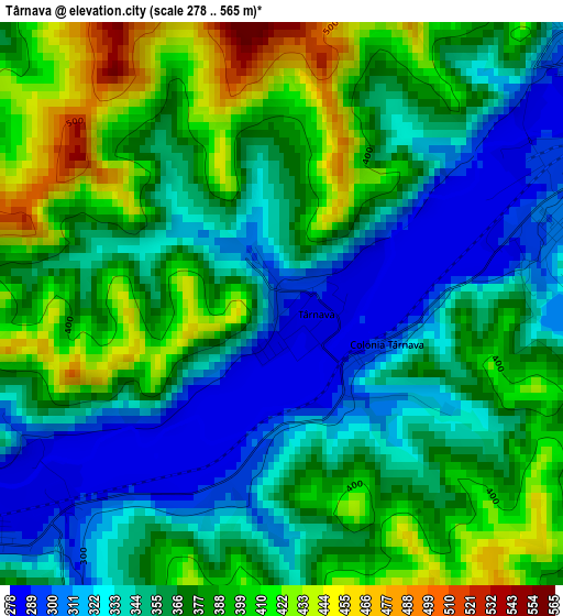 Târnava elevation map
