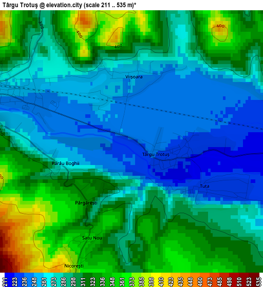 Târgu Trotuş elevation map