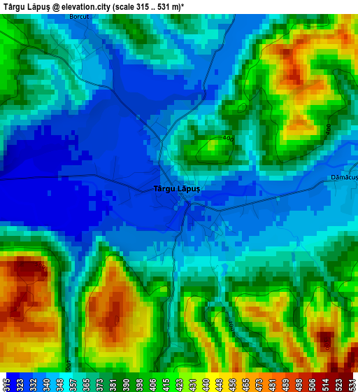 Târgu Lăpuş elevation map