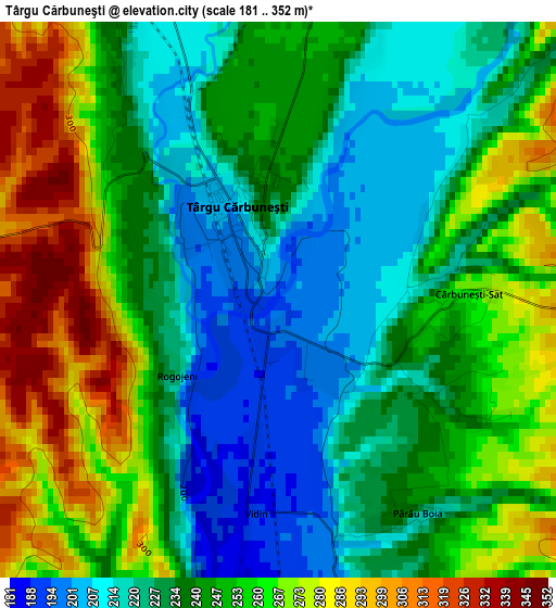 Târgu Cărbuneşti elevation map