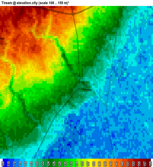 Tiream elevation map