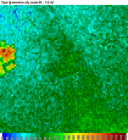 Țipar elevation map