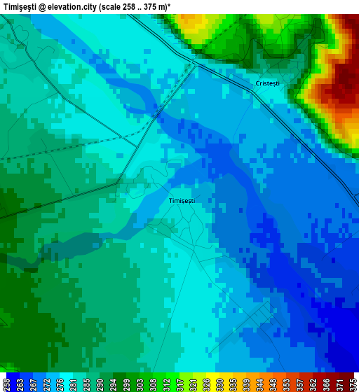 Timişeşti elevation map