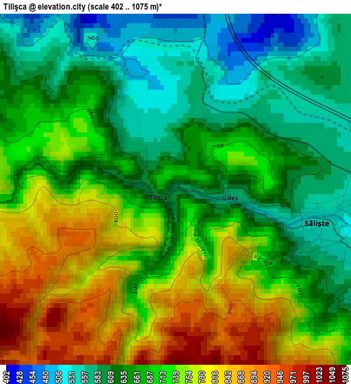 Tilişca elevation map