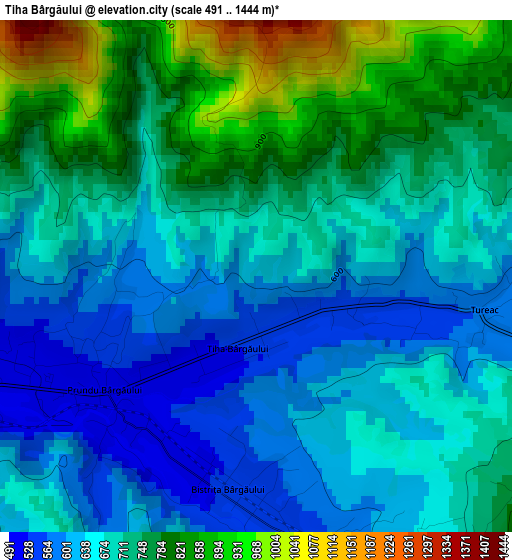 Tiha Bârgăului elevation map