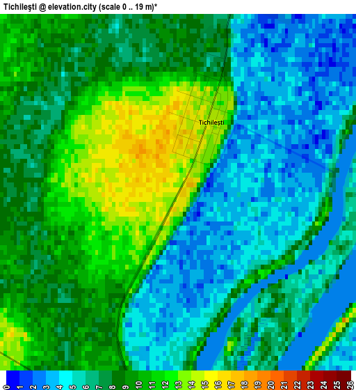 Tichileşti elevation map