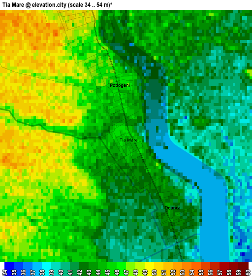 Tia Mare elevation map