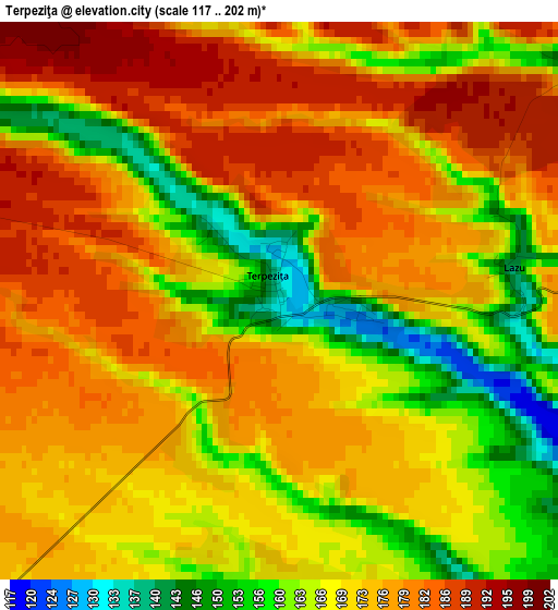 Terpeziţa elevation map