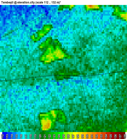 Terebeşti elevation map