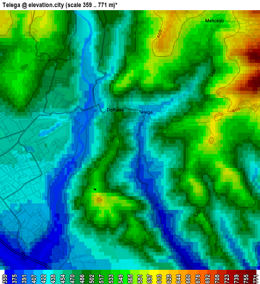 Telega elevation map