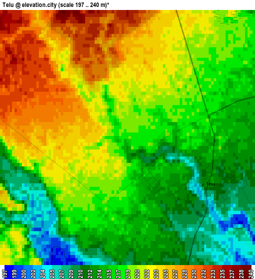 Teiu elevation map