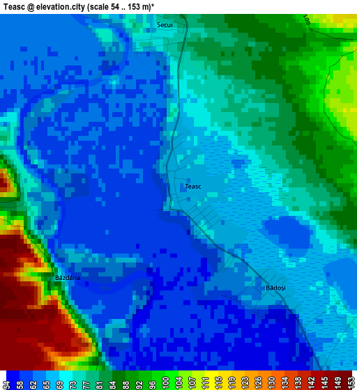 Teasc elevation map