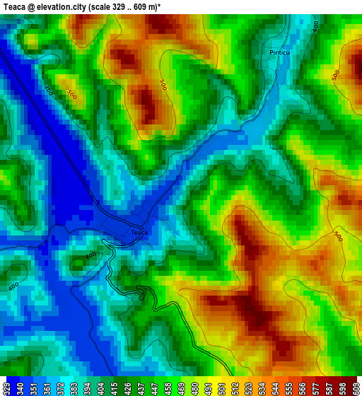 Teaca elevation map