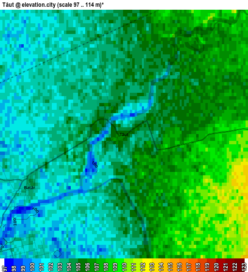 Tăut elevation map