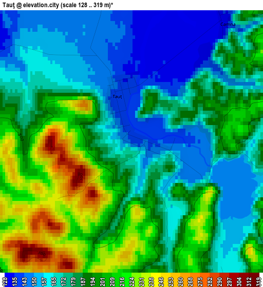 Tauţ elevation map