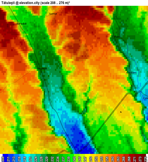 Tătuleşti elevation map