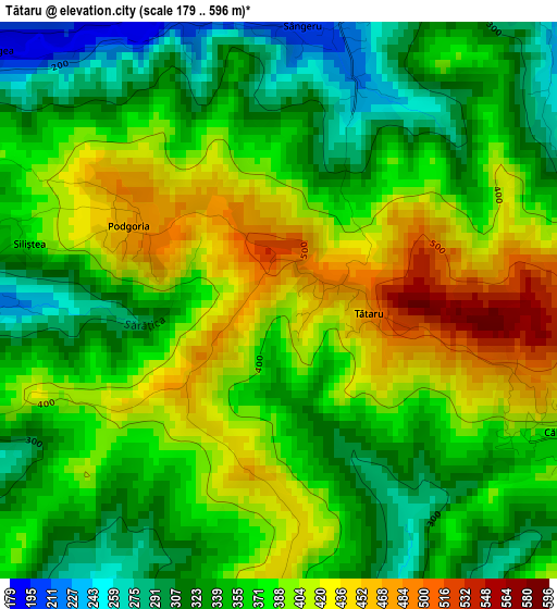 Tătaru elevation map