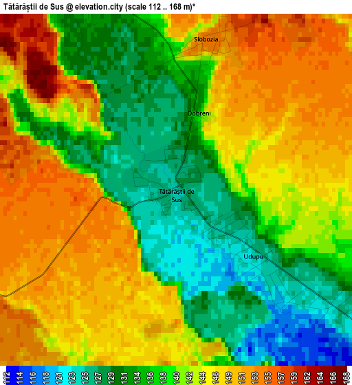 Tătărăștii de Sus elevation map