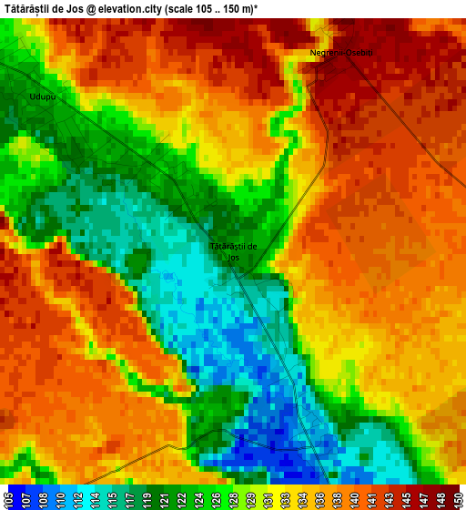 Tătărăștii de Jos elevation map