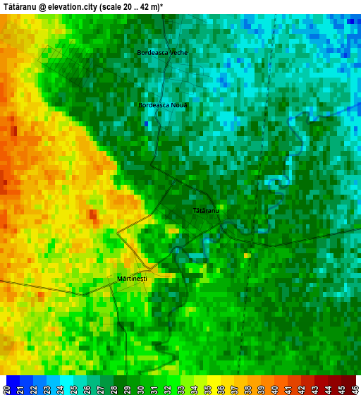 Tătăranu elevation map