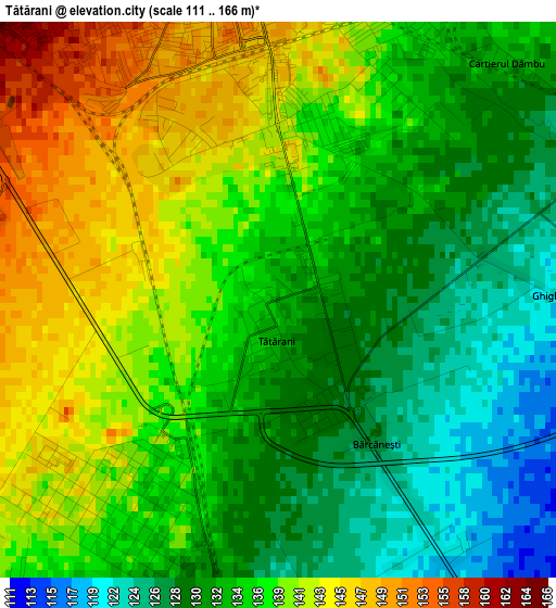 Tătărani elevation map