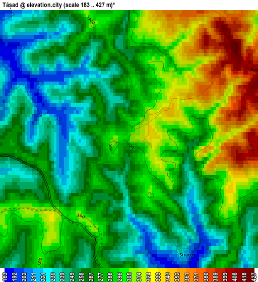 Tășad elevation map