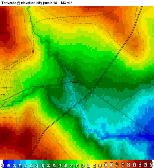 Tariverde elevation map