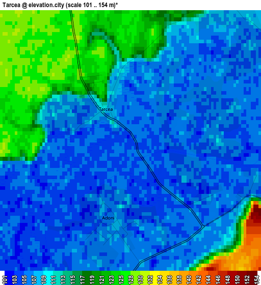 Tarcea elevation map