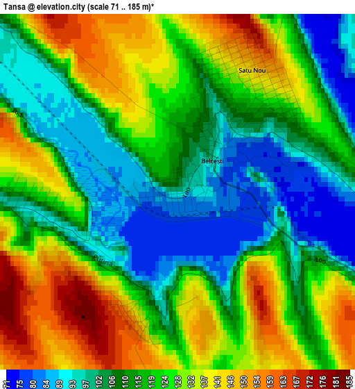 Tansa elevation map