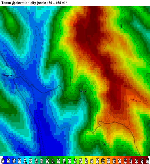 Tansa elevation map