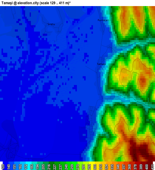 Tamaşi elevation map