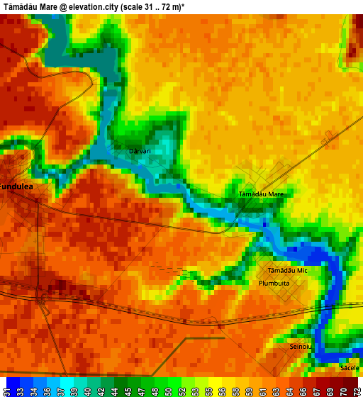 Tămădău Mare elevation map