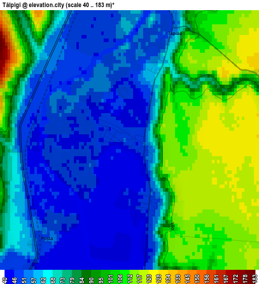 Tălpigi elevation map