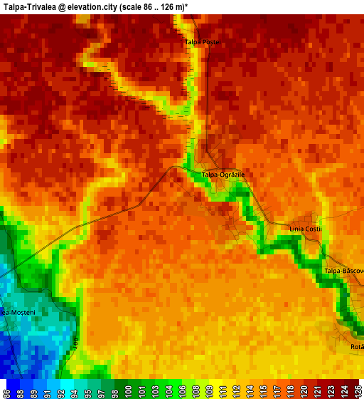 Talpa-Trivalea elevation map