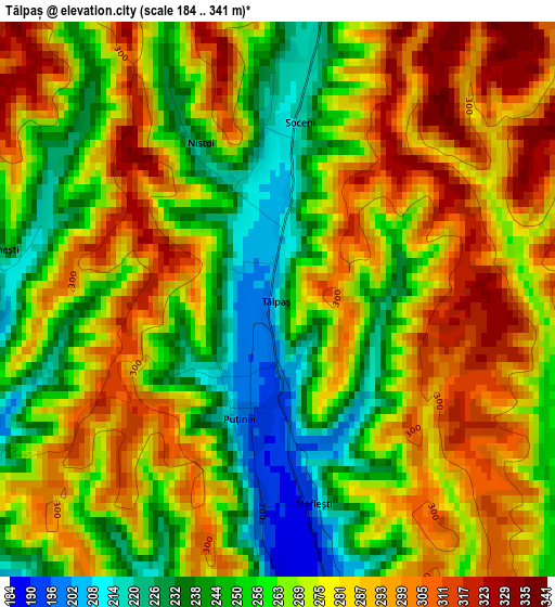 Tălpaș elevation map