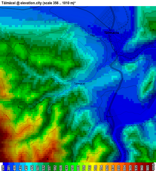 Tălmăcel elevation map